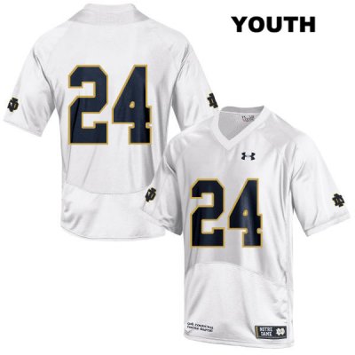Notre Dame Fighting Irish Youth Tommy Tremble #24 White Under Armour No Name Authentic Stitched College NCAA Football Jersey VAM8699XQ